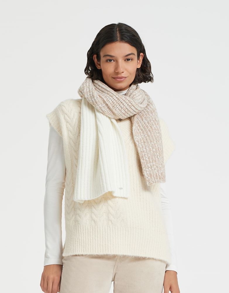 OPUS Abolta scarf Schal Blockstreifen beige S22 247469382154 
