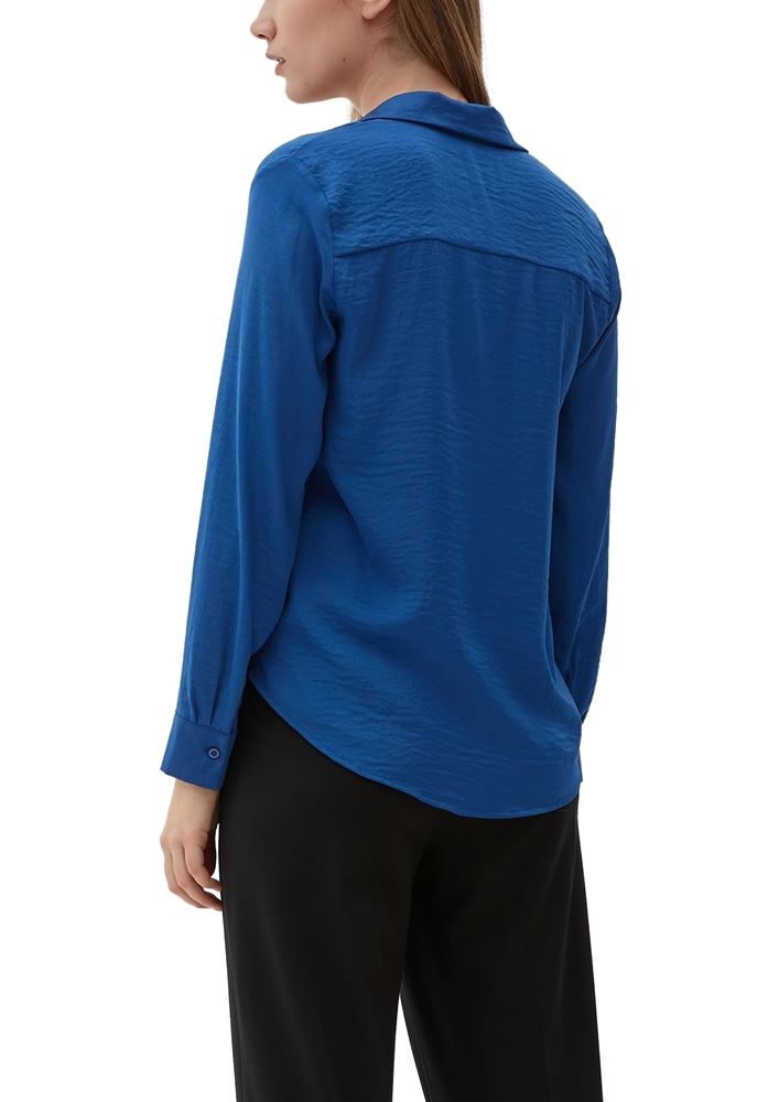 s.Oliver Bluse aus recyceltem Polyester S22  2124797 34 | 5659 BLUE | 