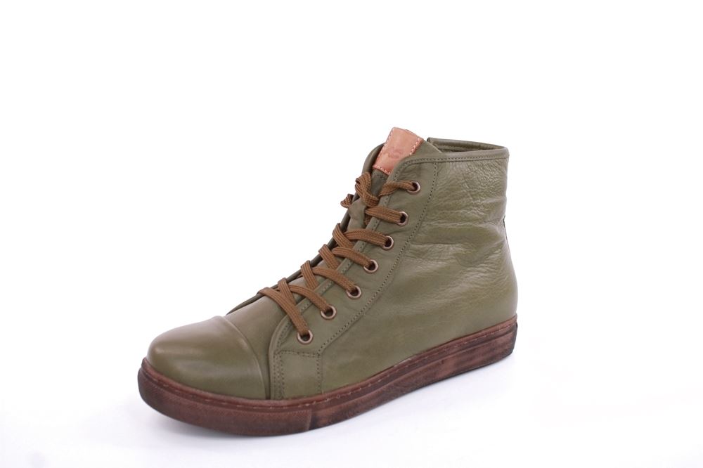 Andrea Conti Damen Schnürschuh Schnürstiefelette Leder Bequem grün S22 0348841474 