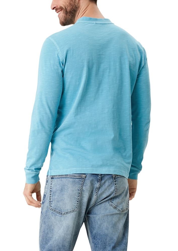 s.Oliver Henley- Shirt langarm blau schwarz S12  2116858 