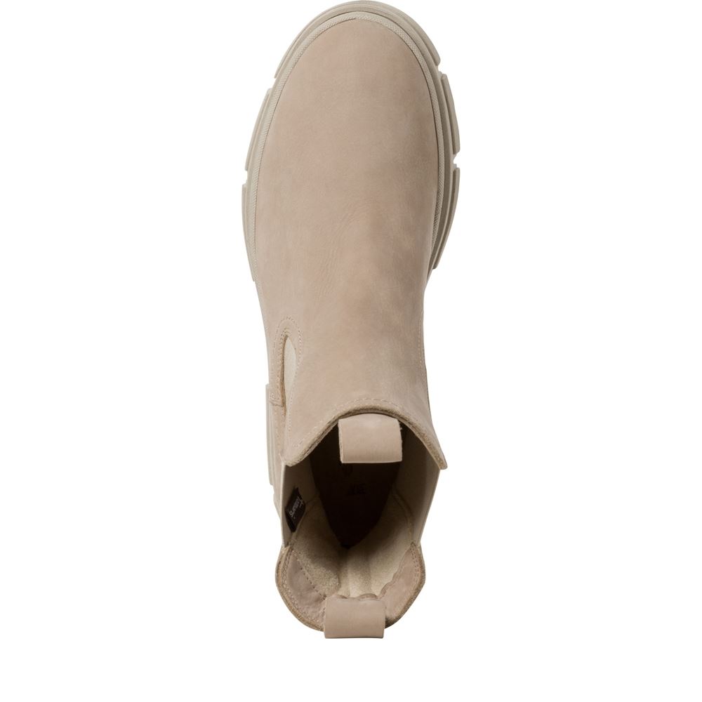 Tamaris Chelsea Boots Leder TOUCHit-Fußbett beige schwarz S22  1-1-25901-29 