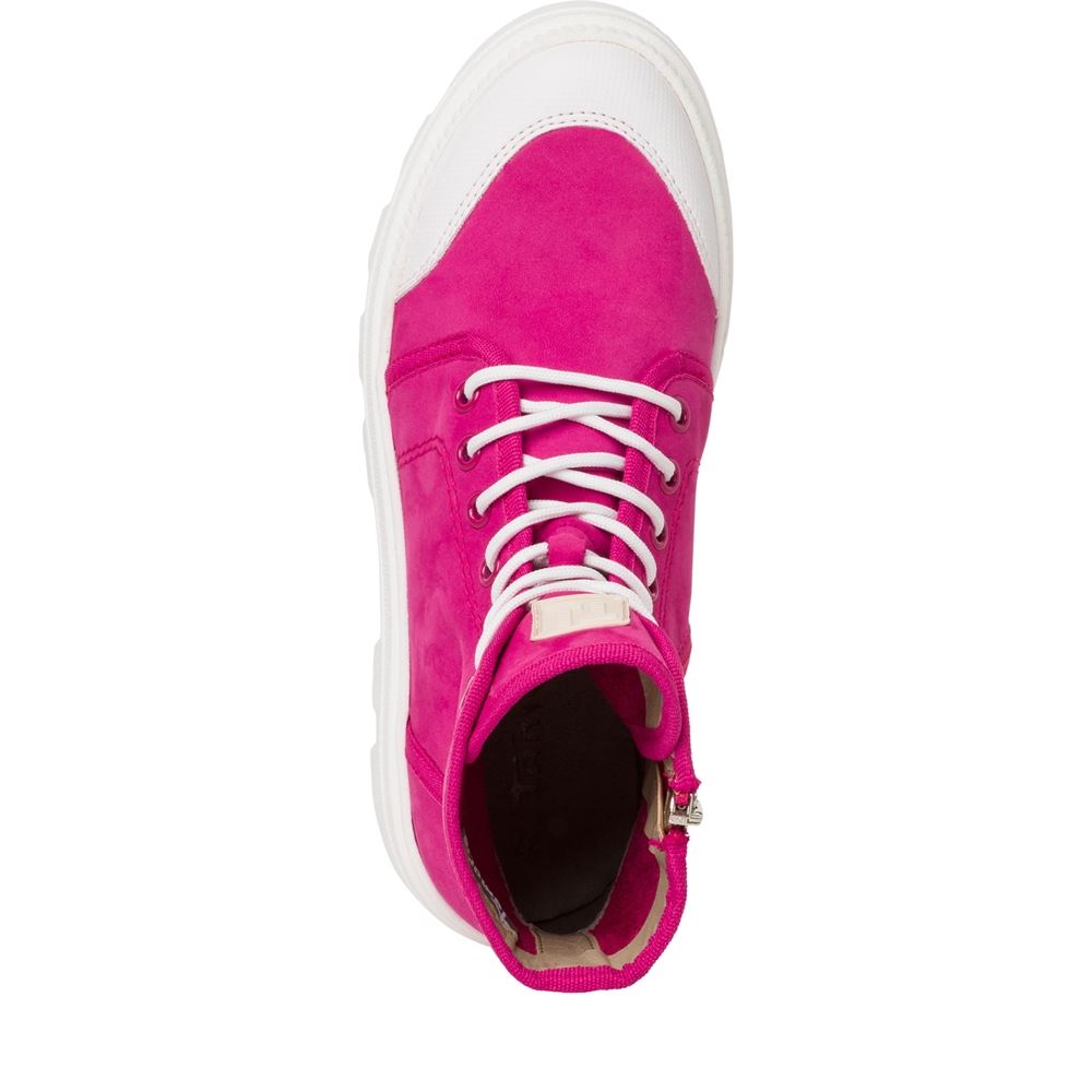 Tamaris Stiefelette Sommer- Boots TOUCHit- Fußbett derbe Sohle fuxia, white leather  S13  1-1-25406-20 