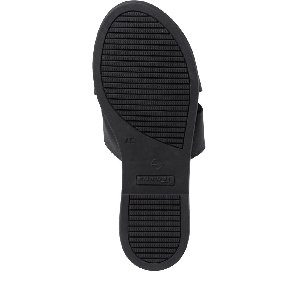 Tamaris Pantolette Leder TOUCHit Fußbett schwarz S12  1-1-27135-28 37 | 001 BLACK | 