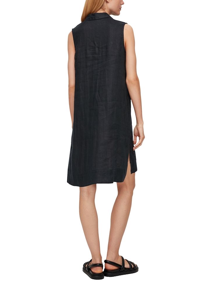 s.Oliver Leinenkleid mit V-Ausschnitt schwarz S13  2131869 