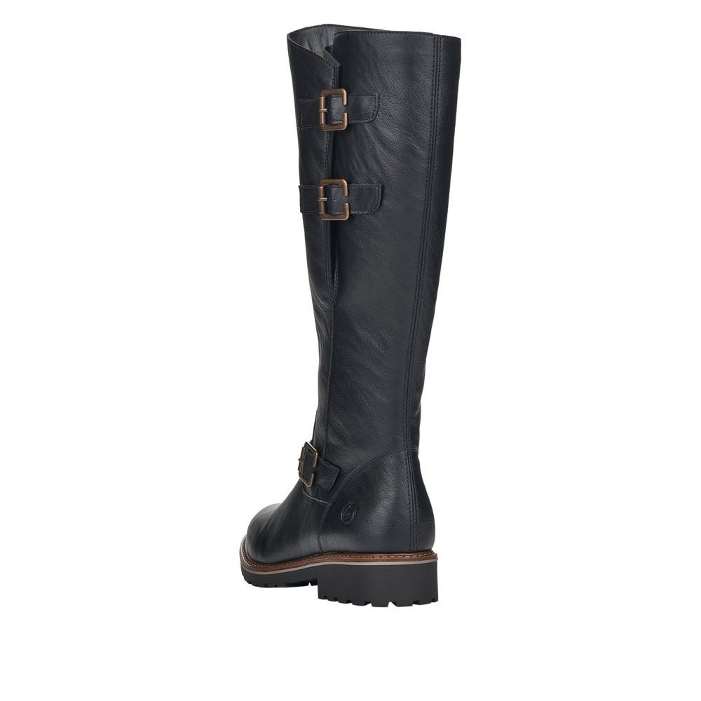 Remonte Damen Langschaftstiefel Stiefel Lammfellfutter Wechselfußbett schwarz S22 R6590-01 37 | schwarz | G