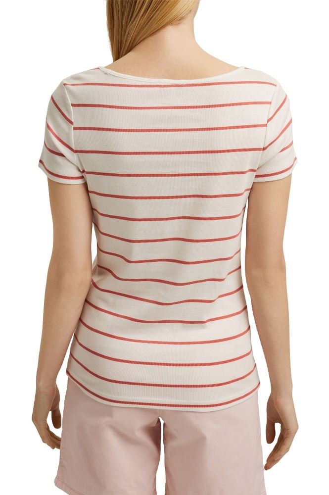 EDC Basic T- Shirt V- Neck gestreift 041CC1K306 