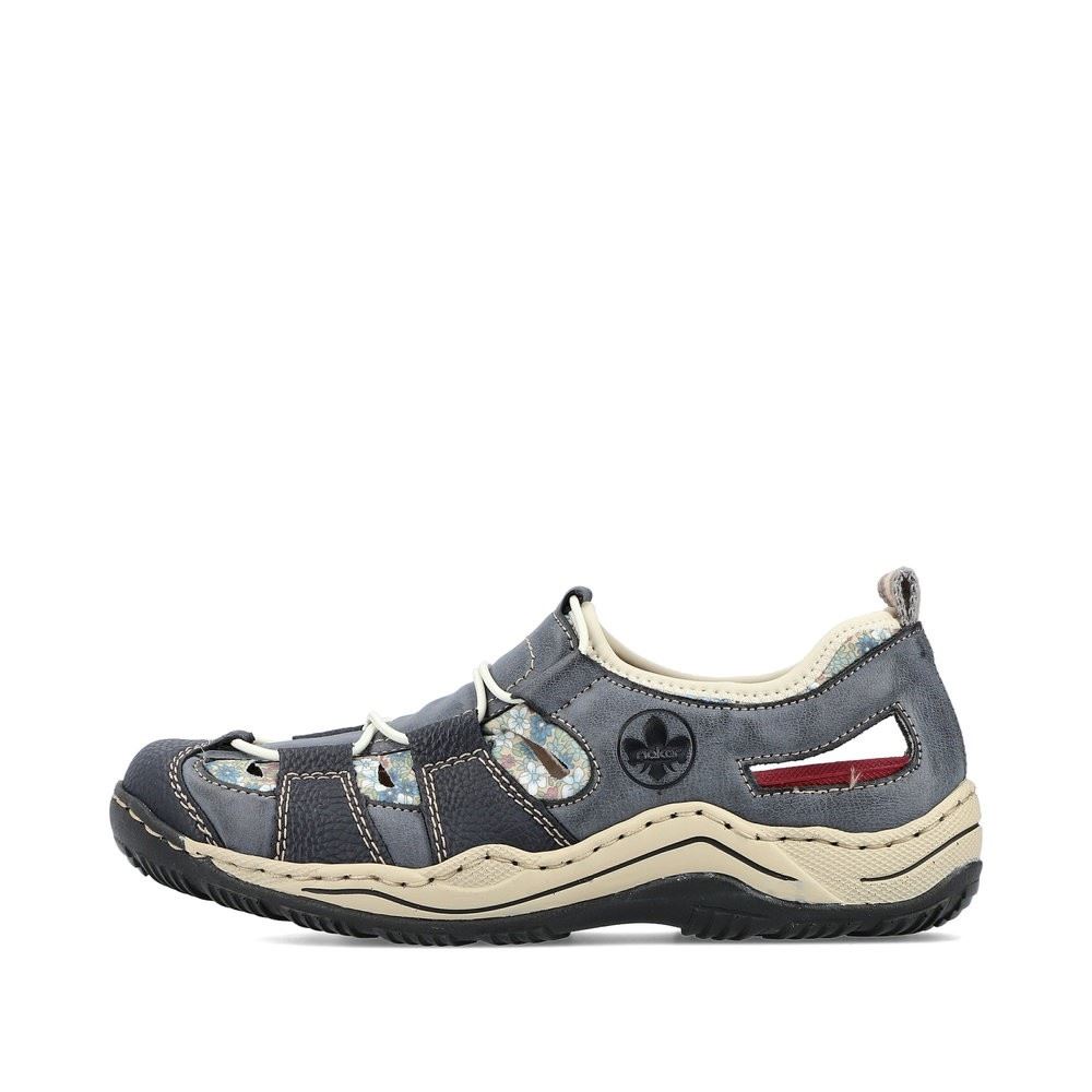 Rieker Slipper Sneaker Gummizug Trekking  Antistress blau L0561-14 