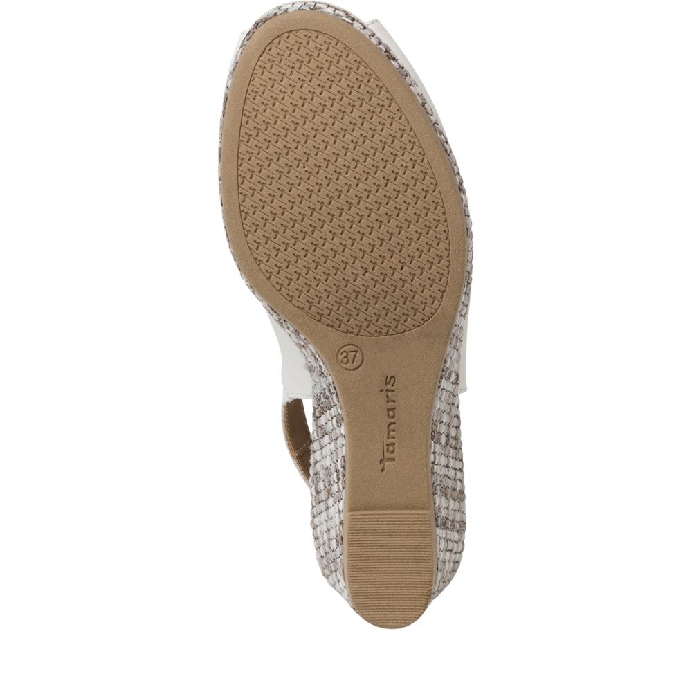Tamaris Sandalette Leder Keilabsatz white  S13 1-1-28375-20 