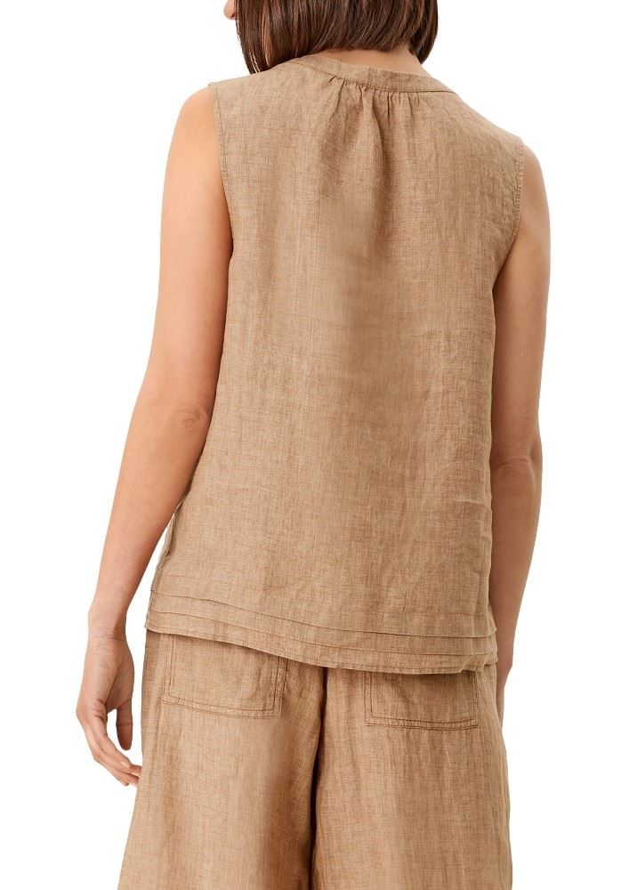 s.Oliver Leinentop mit Layering 2114319 36 | 84W9 BROWN | 