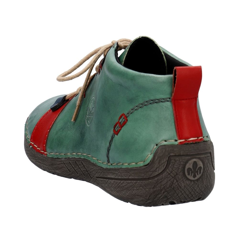 Rieker Antistress Damen Schnürschuh mehrfarbige Ösen grün S23  52507-52 
