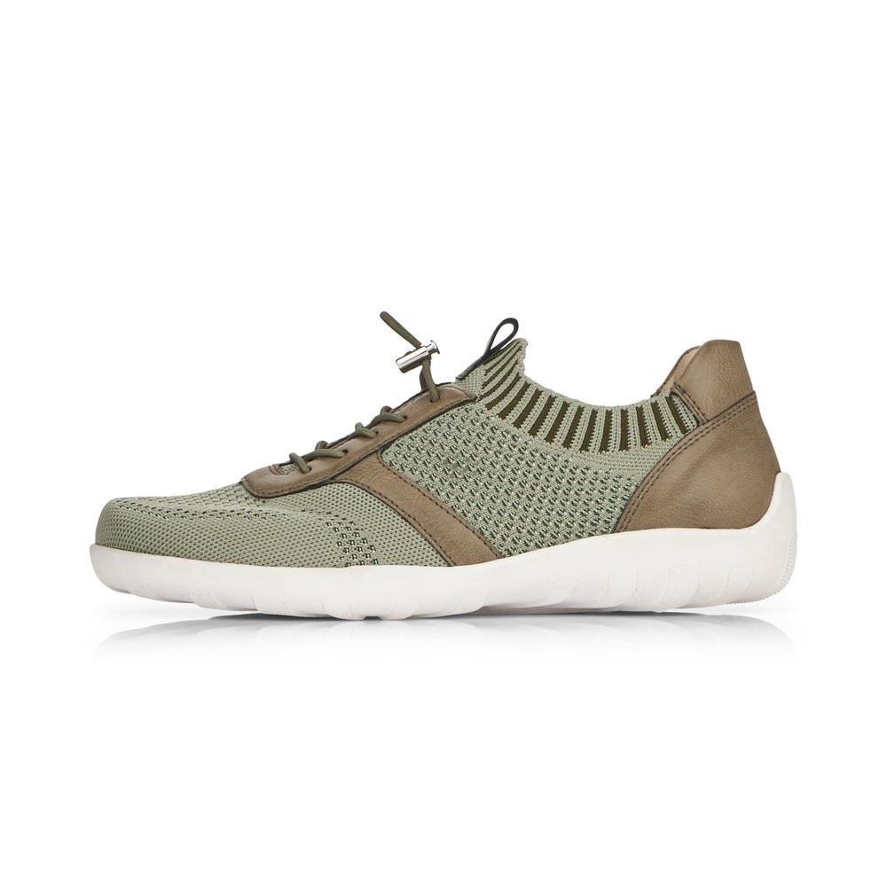 Remonte Sneaker Slipper Halbschuh grün softfoam R3511-54 37 | olive/olive | G