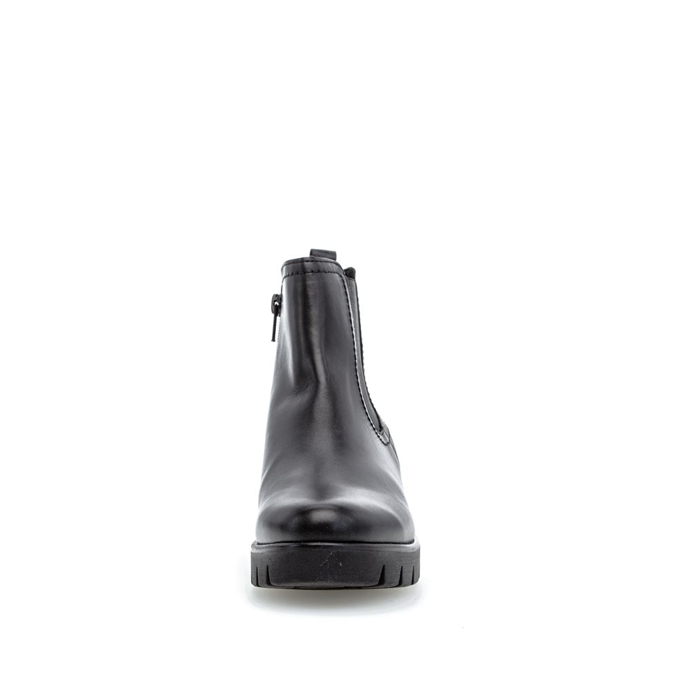 Gabor Chelsea Boot Leder Blockabsatz Wechselfußbett schwarz S22 91.710.27 