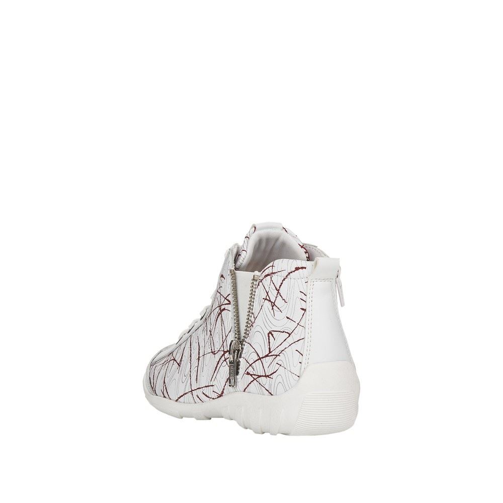 Remonte Damen Sneaker High Leder gemustert weiß S12  R3474-80 38 | weiss/silver-re | G