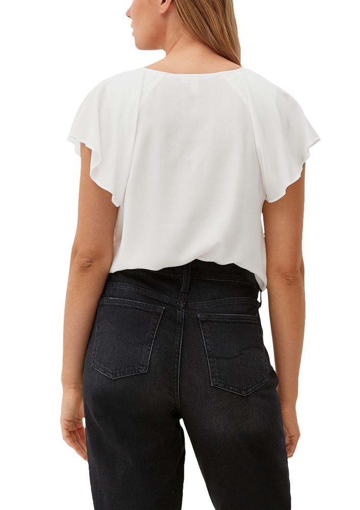 QS designed by Viskosebluse mit V-Ausschnitt S13 2132616 