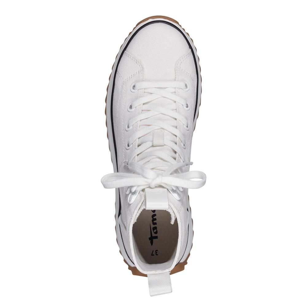 Tamaris Sneaker High Plateausohle Textil weiß, beige S13 1-1-25201-20 41 | 100 WHITE | 