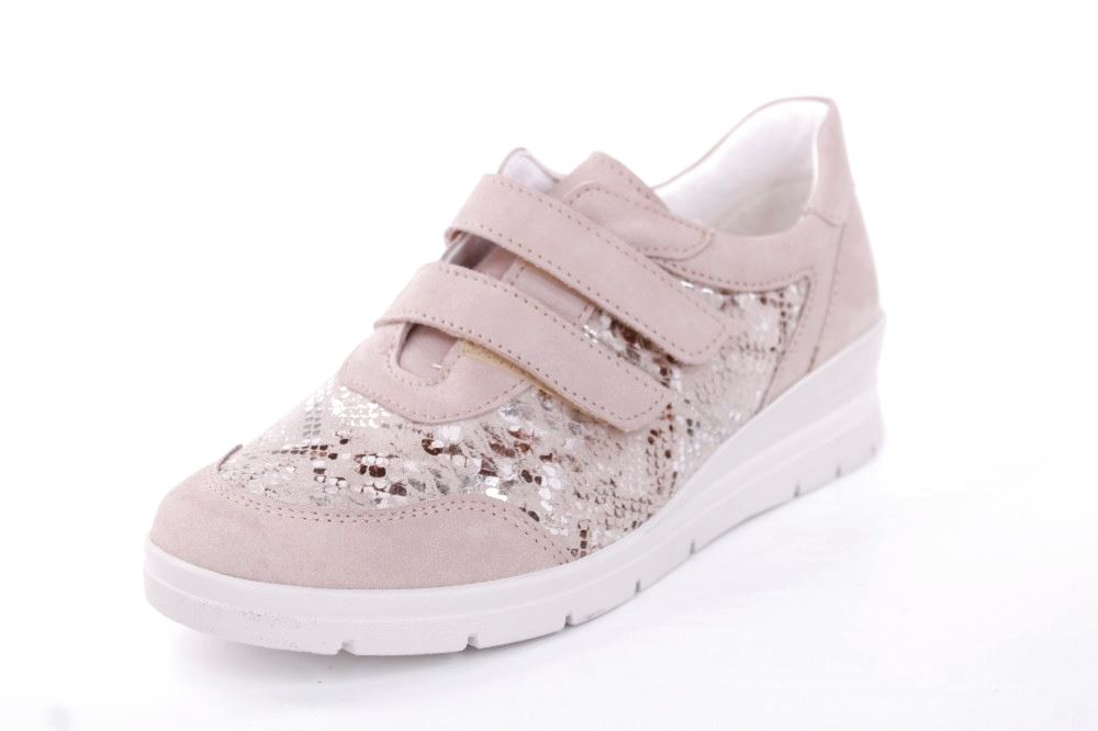 ACO Damen Halbschuh Sneaker LUNA 21 Wechselfußbett Klettverschluss S12 beige  863/9681 