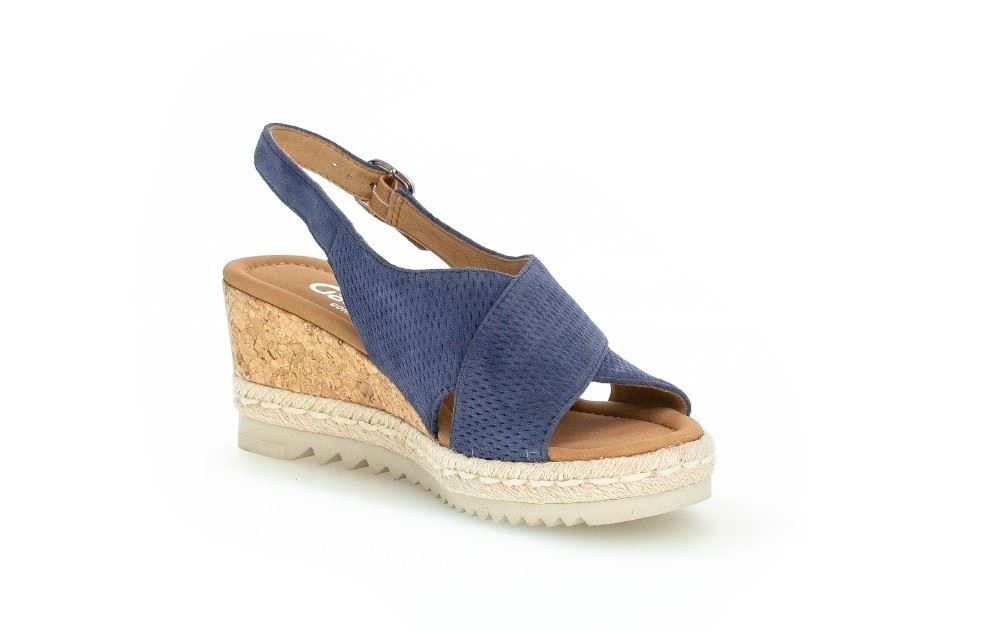 Gabor Sandalette Keilabsatz Leder blau 82.831.26 