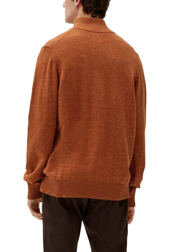 s.Oliver Pullover Melierter Troyer aus Baumwolle S22 2118091 XL | 78W1 GREEN | 