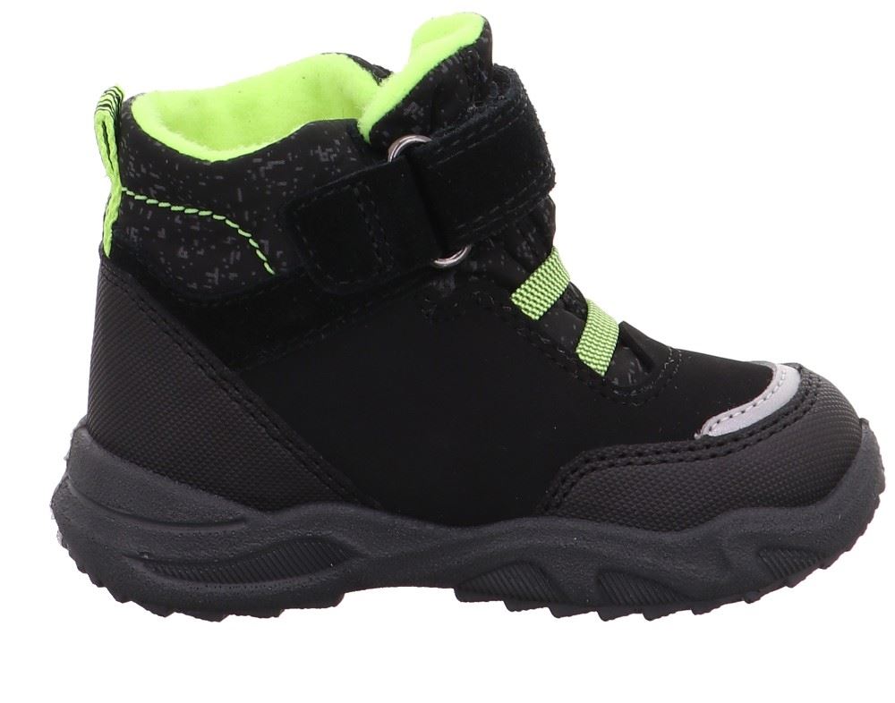 Superfit GLACIER Weit Stiefel Gore Tex Schwarz/gelb weite Form 09227 