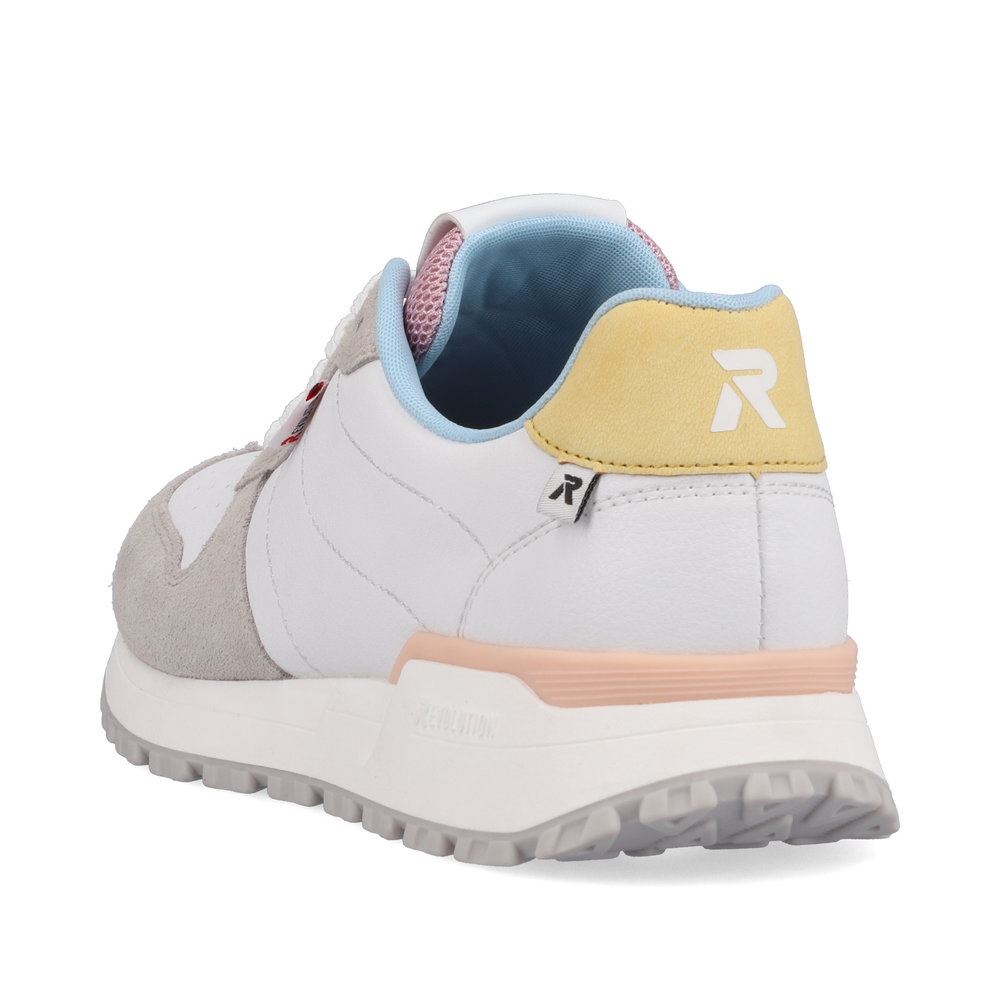 Rieker EVOLUTION Damen Sneaker Leder-mix farbige Details weiß S13  W0600-90 
