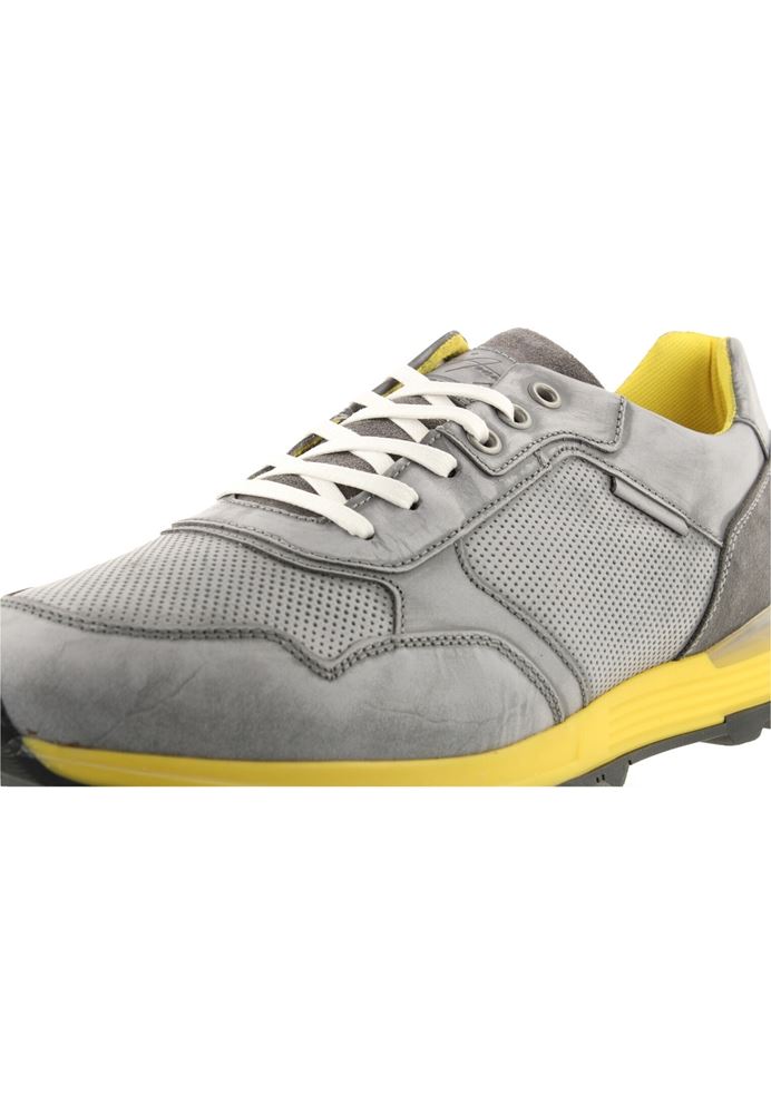 Bullboxer Herren Sneaker Leder farbige Sohle grau S13 373K20438A 