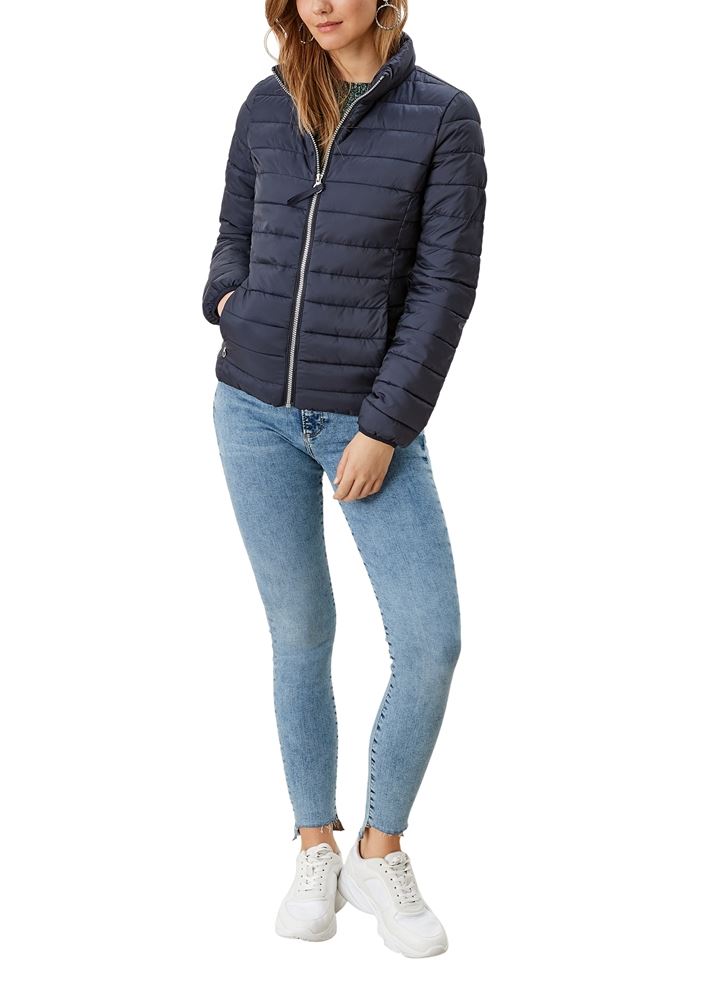 s.Oliver leichte  Damen Steppjacke Stehkragen blau schwarz S22  2116407 44 | 9999 GREY/BLACK | 