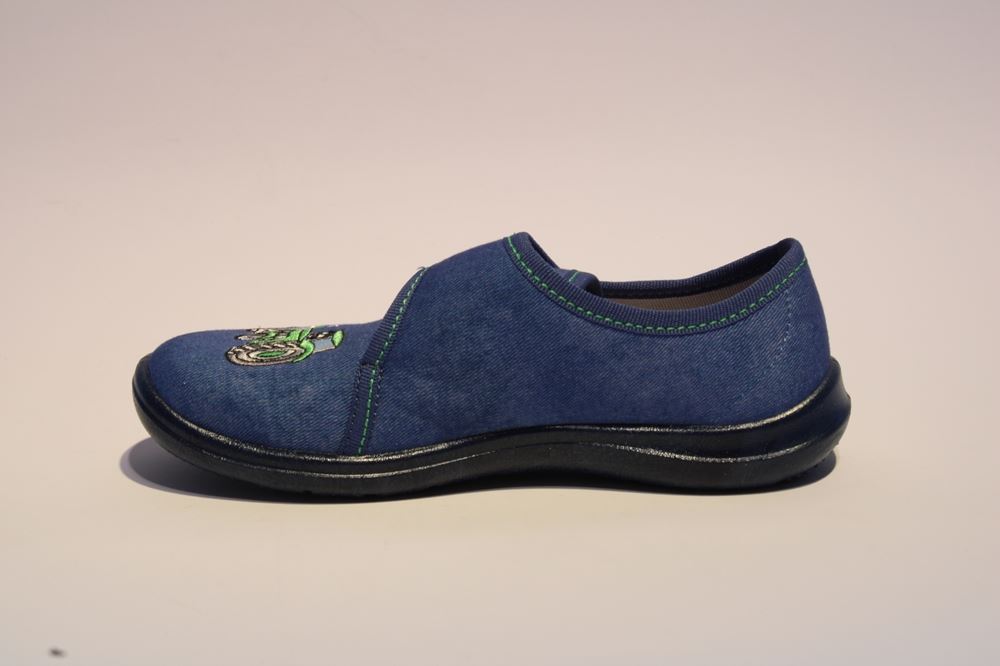 Beck Hausschuh Jungen Traktor blau 3005/34 