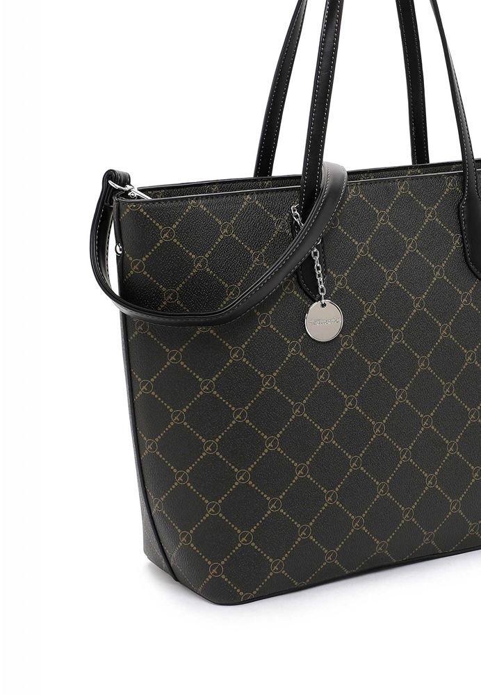 Tamaris Handtasche Shopper Anastasia Logo- Print grün S22 30107,932 