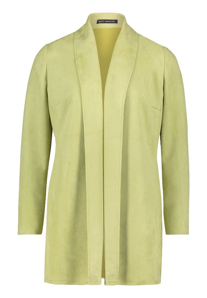 Betty Barclay Blazer Longjacke Velours Schalkragen grün S12 43381194 
