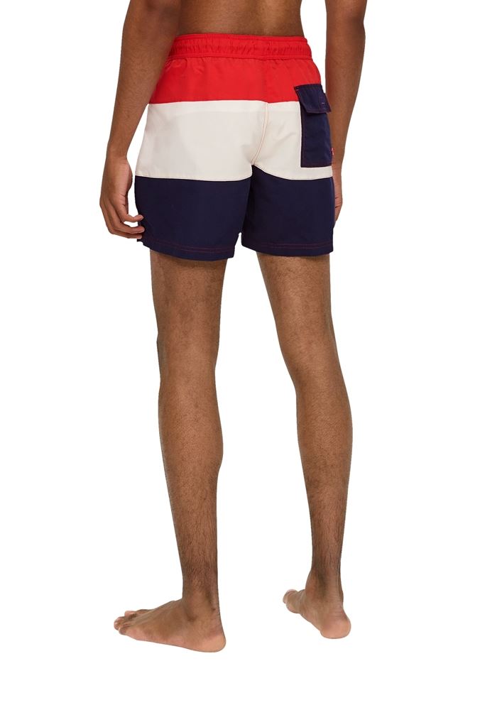 QS designed by Badehose mit Streifen rot, blau S13  2132437 