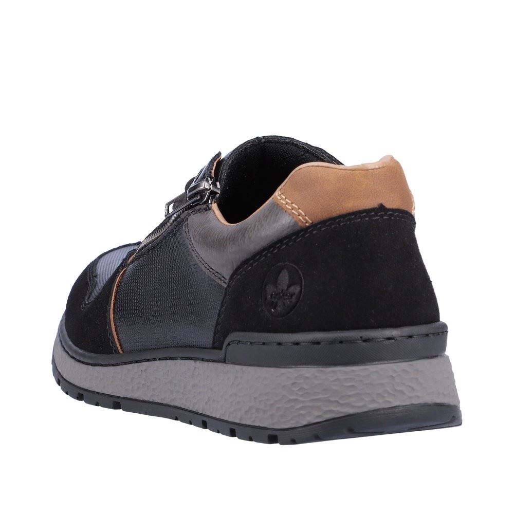 Rieker Antistress Herren Schnürhalbschuh Sneaker Wechselfußbett schwarz S22 B9050-00 44 | schwarz/schwarz | H