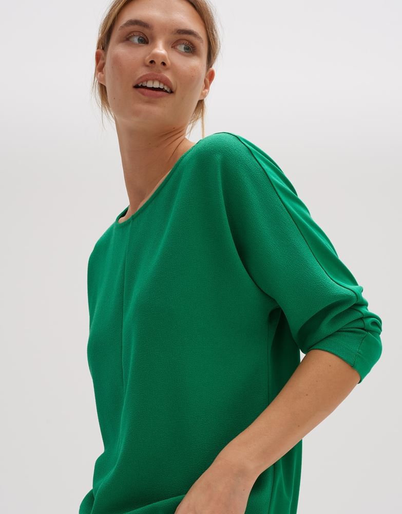 OPUS Langarmshirt Sarion Fledermausärmel Gummibund grün S13  1014415596100 40 | 30014 tulip gre | 