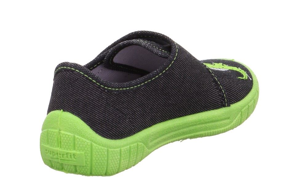 superfit Hausschuh BILL Schwarz Grün Dino 1-800278-0030 