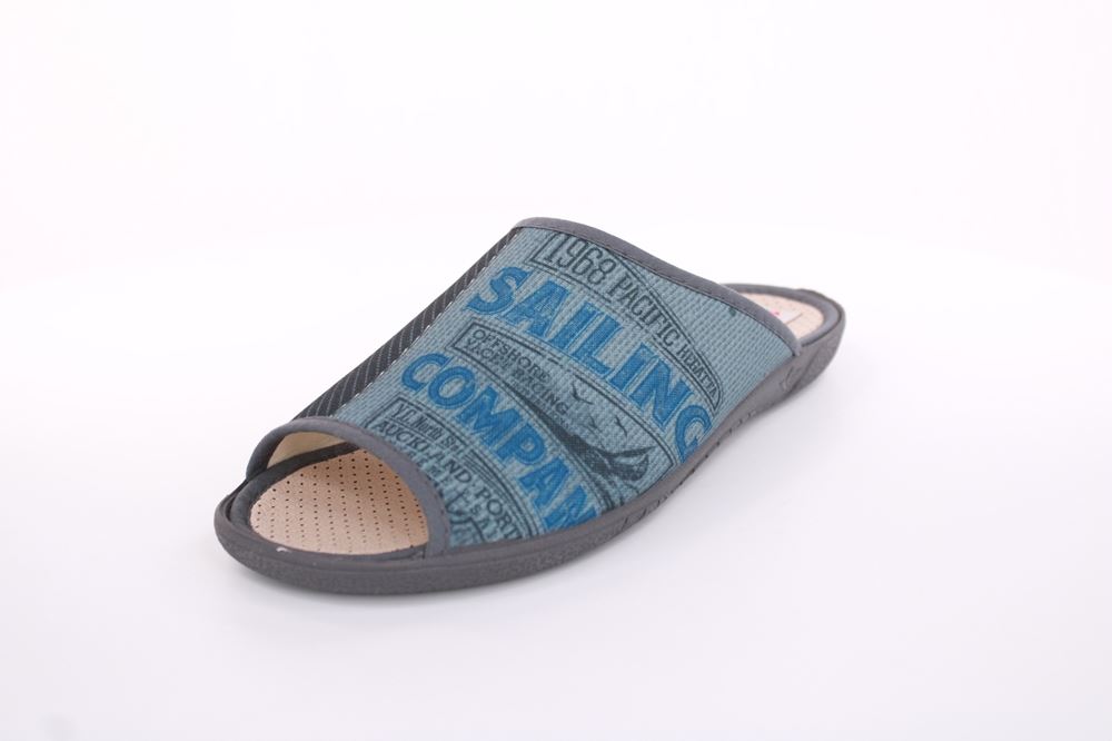 s`knöpfli Herren Pantolette Hausschuh blau S13 AC10786 