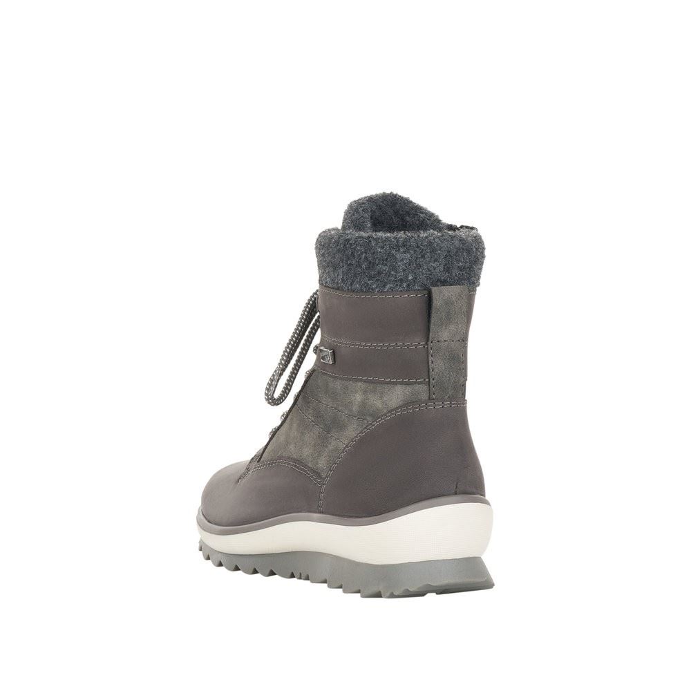 Remonte Damen Schnürstiefelette Schnürboots Rauleder TEX- Membran Warmfutter Schurwolle Wechselfußbett grau S22 R8477-45 37 | granit/smoke/gr | G