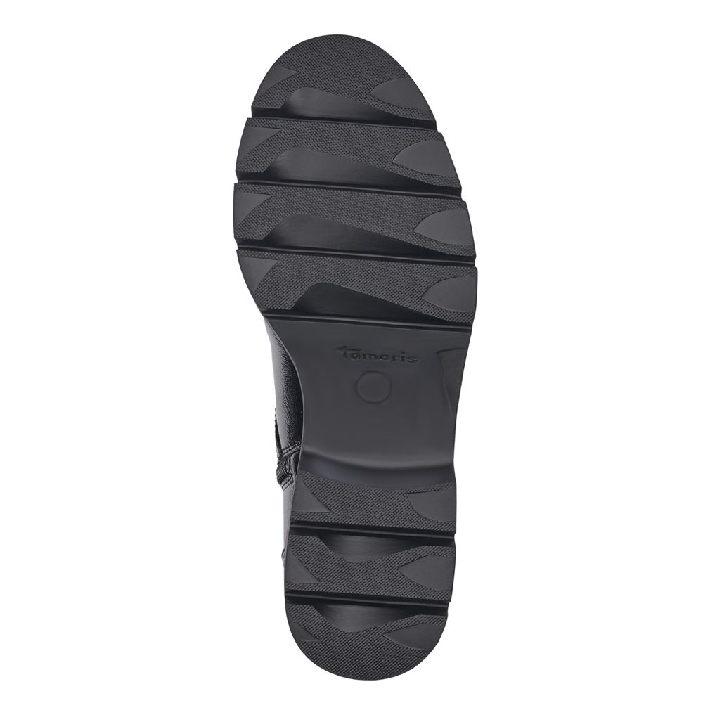 Tamaris Stiefelette Boots Zierschnallen Lackoptik TOUCHit- Fußbett schwarz S23 1-25817-41 