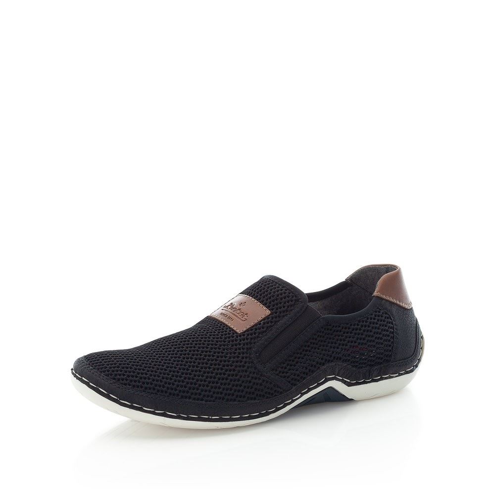 Rieker Slipper Textil Memosoft Gummizug schwarz 07556-00 