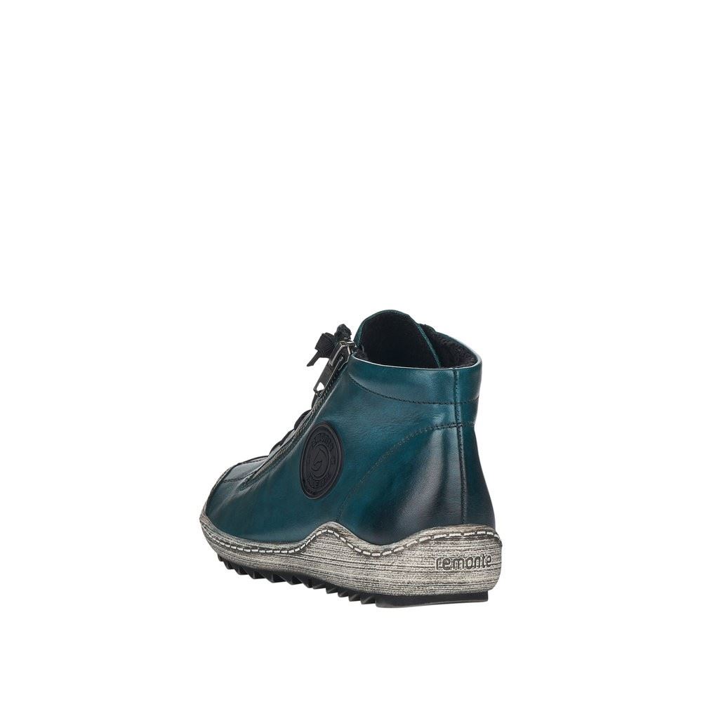 Remonte Schnürstiefelette Schnürboots Elastikbänder Reißverschluss Wechselfußbett grün S22 R1498-12 37 | petrol | G