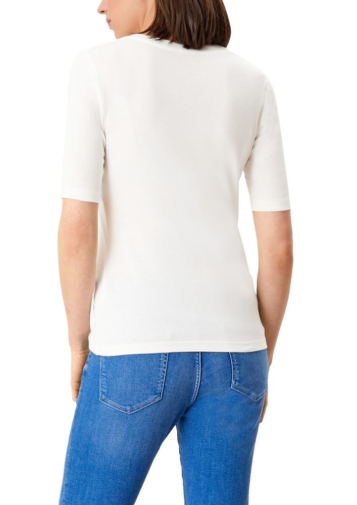 s.Oliver Shirt mit Frontprint Rundhals weiß 2111789 