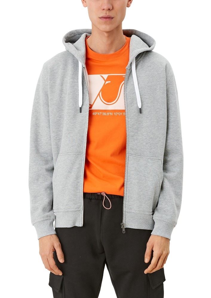 QS deigned by Sweat-Jacke grau,blau S13  2109834 