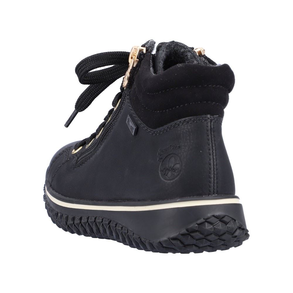 Rieker Antistress Damen Schnürschuhe Reißverschluss Tex-Membran schwarz S22 Z4263-00 38 | schwarz/schwarz | F