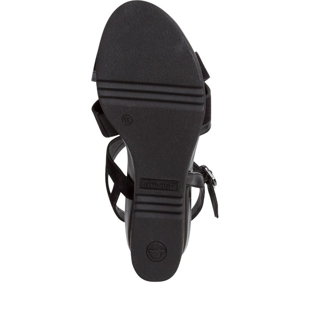 Tamaris Sandale Keilabsatz schwarz  1-1-28348-26 39 | 094 BLACK/PEWTE | 