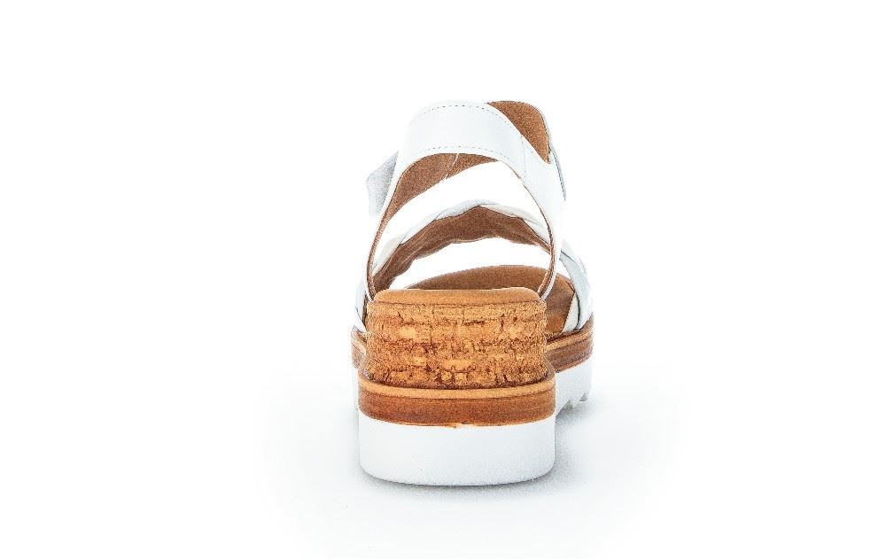 Gabor Keilsandalette Leder Comfort Mehrweite weiß S12 82.789.20 36 | bianco/ltmint/c | G