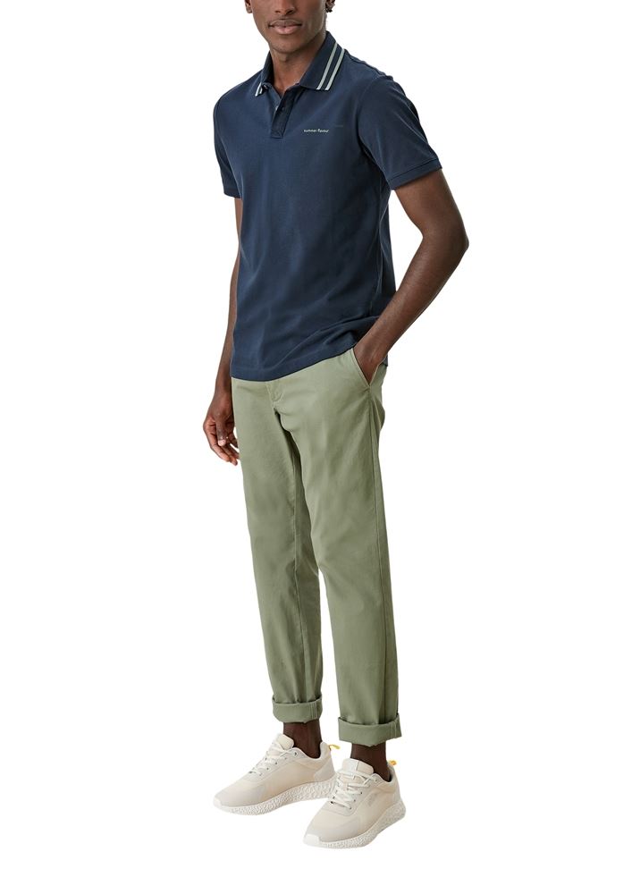 s.Oliver Herren Poloshirt mit Streifendetail blau, grün S13  2113224 