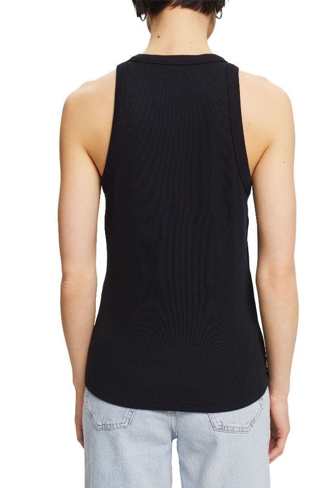 EDC Tank- Top gerippte Optik schwarz weiß blau S22 062CC1K301 S | C001 BLACK | 