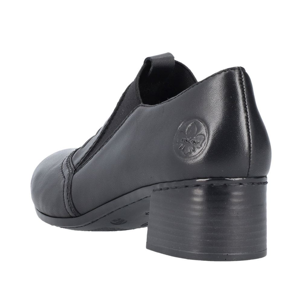 Rieker Antistress Damen Slipper Trotteur Leder Blockabsatz schwarz S23 41657-00 