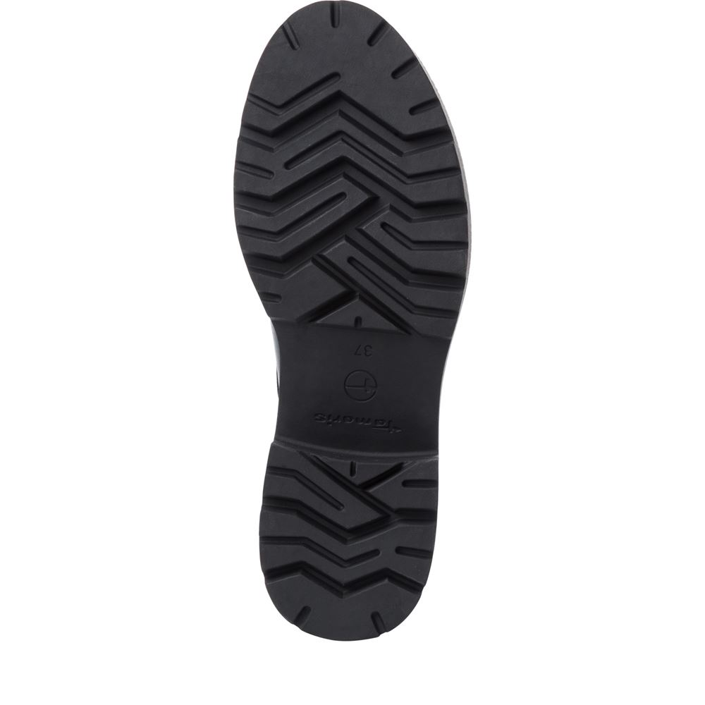 Tamaris Schnürhalbschuh markante Sohle Blockabsatz TOUCHit- Fußbett schwarz S22 1-1-23744-29 40 | 018 BLACK PATEN | 