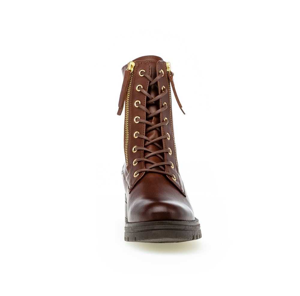 Gabor Schnürstiefelette Leder Wechselfußbett braun S22 92.785.55 6,5 | sattel/EF(Fl/go | G