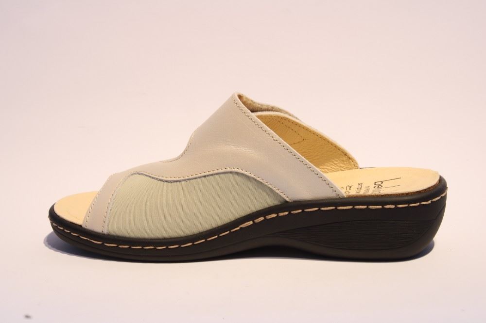Portina Bequempantolette Wechselfußbett komplett Leder beige  10302 41 | beige | 