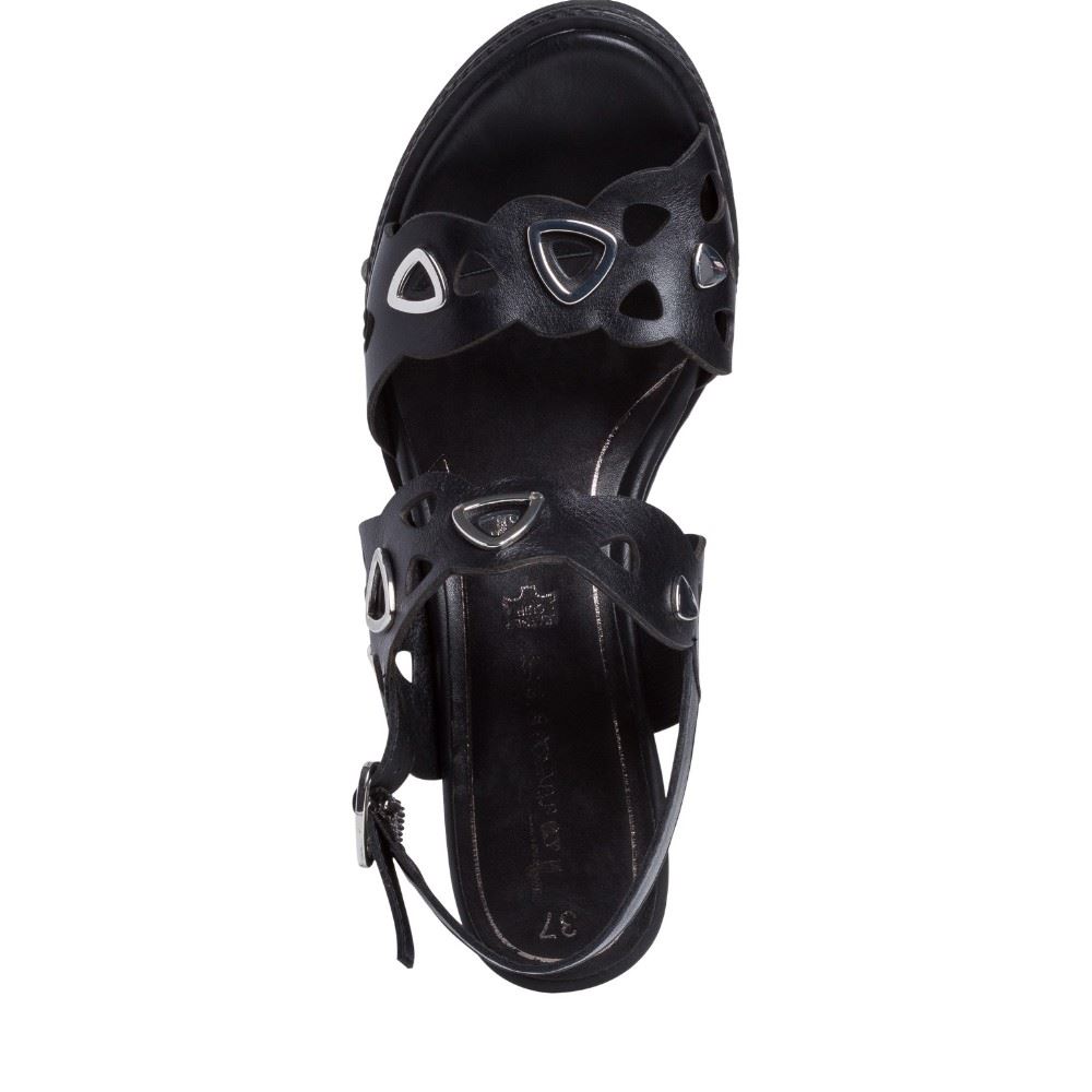 Tamaris Sandalette Keilabsatz Leder schwarz 1-1-28331-26 41 | 001 BLACK | 